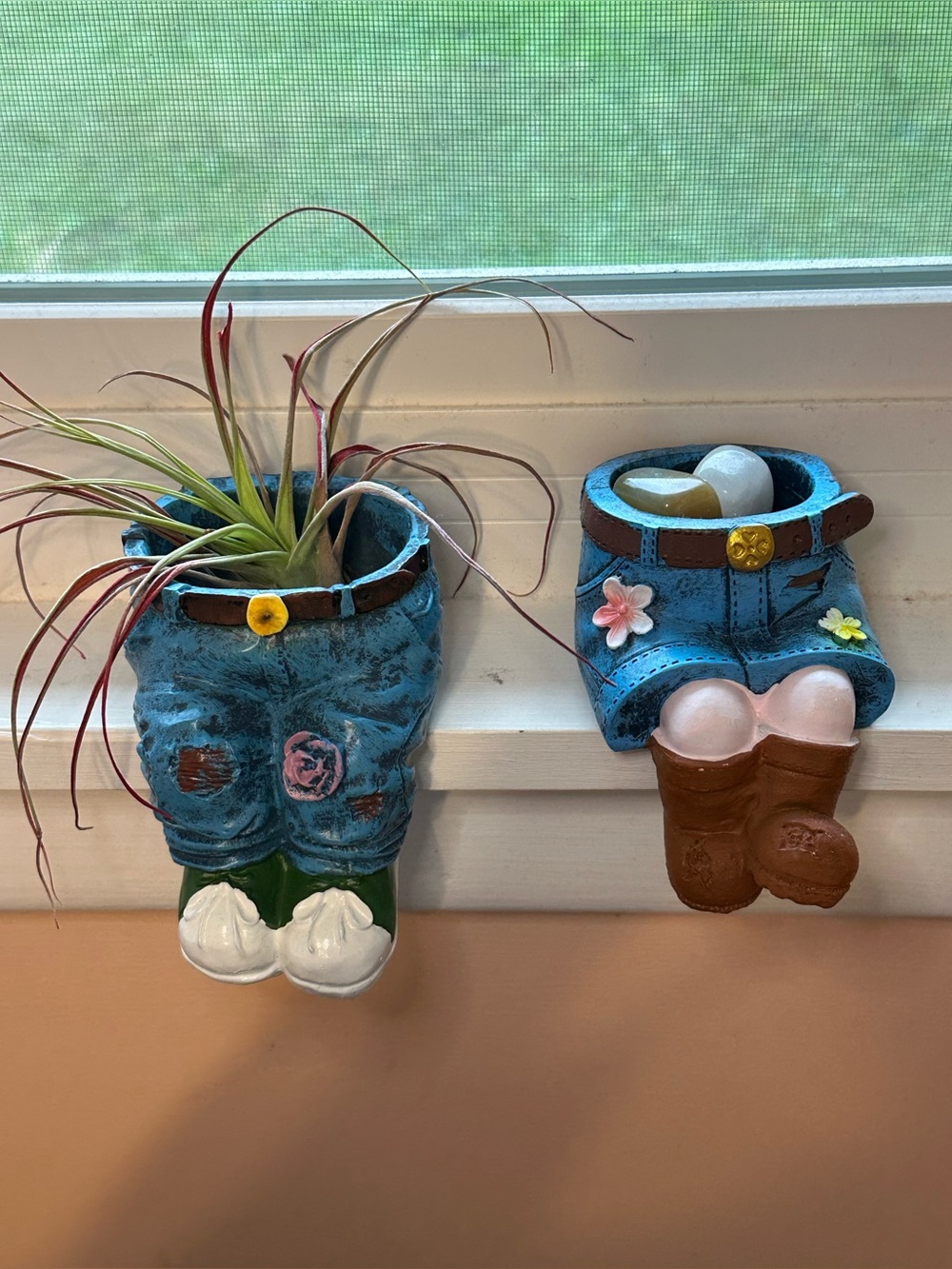 Whimsical Blue Jean Planter Set